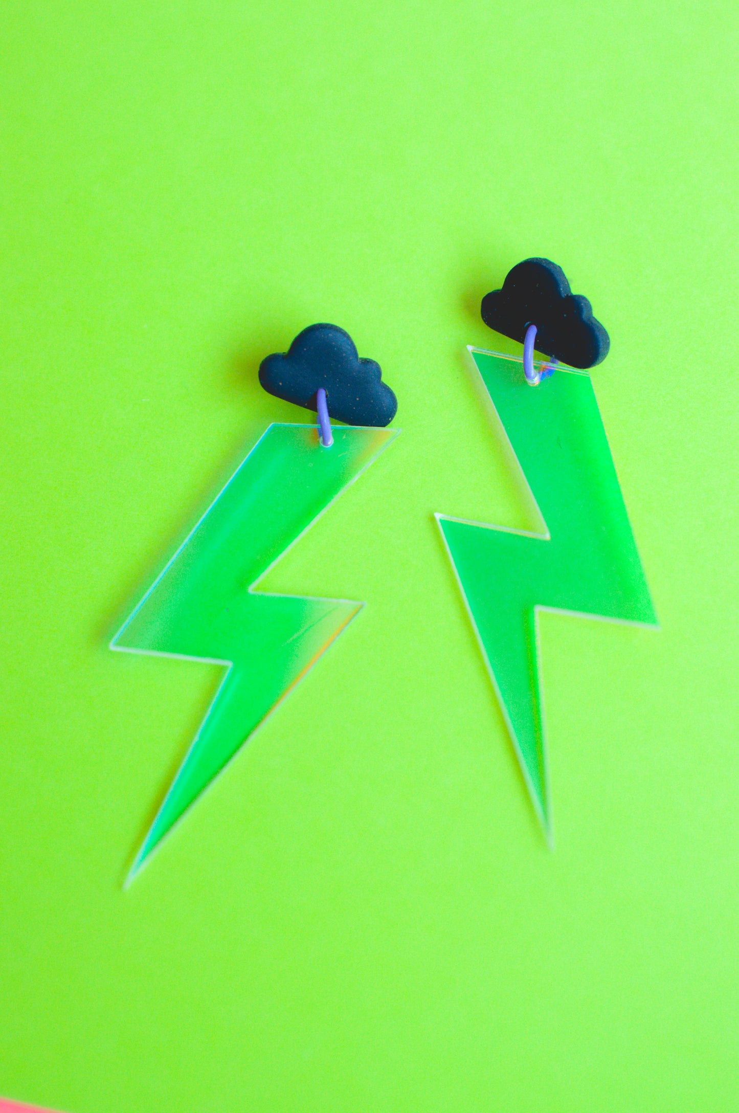 Holographic Lightning Bolts Storm Clouds