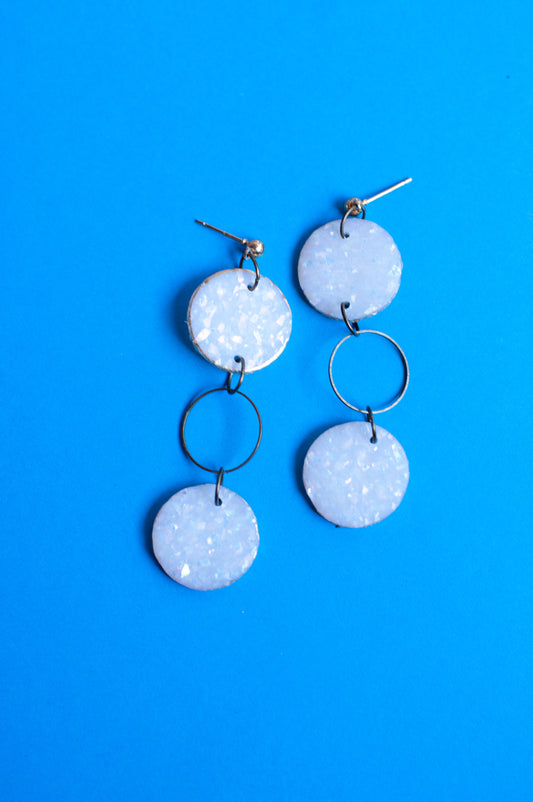 Cream Circle Dangles