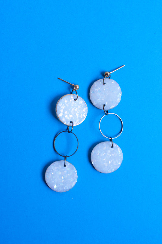 Cream Circle Dangles