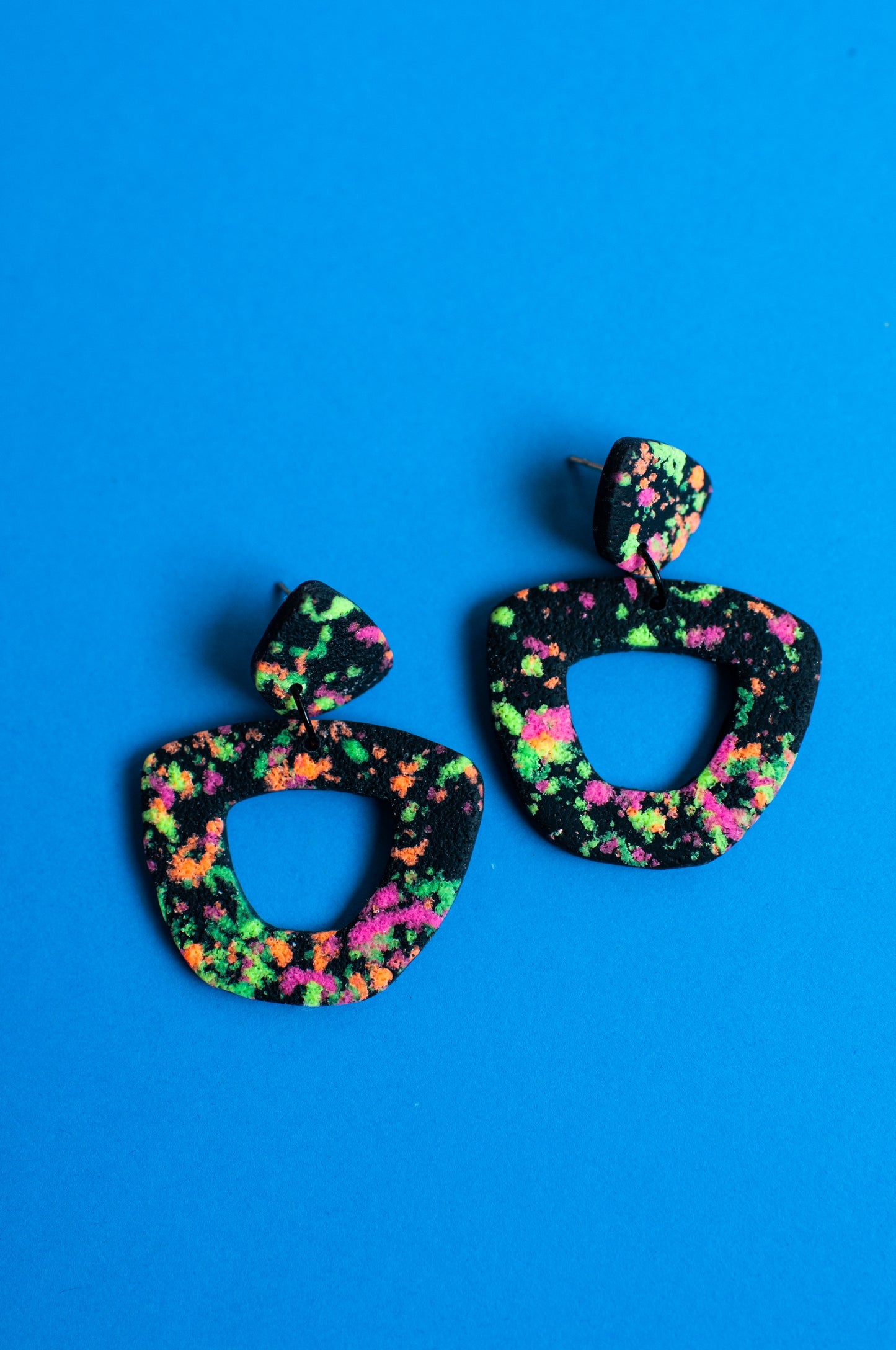 Neon Splatter Dangles