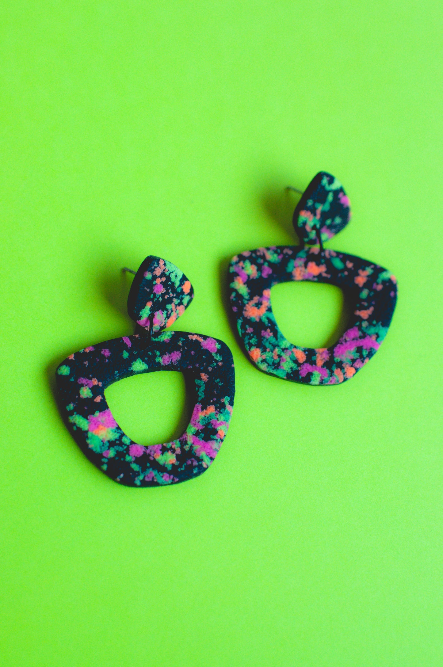 Neon Splatter Dangles