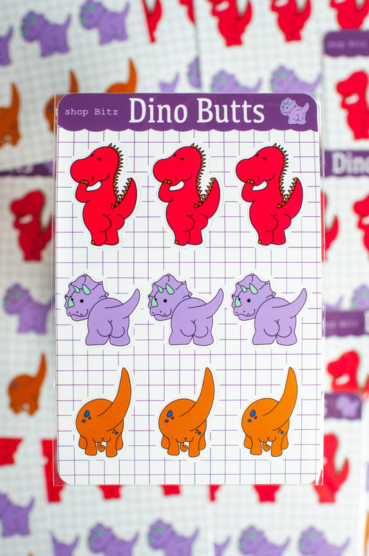 Dino Butt Sticker Sheet