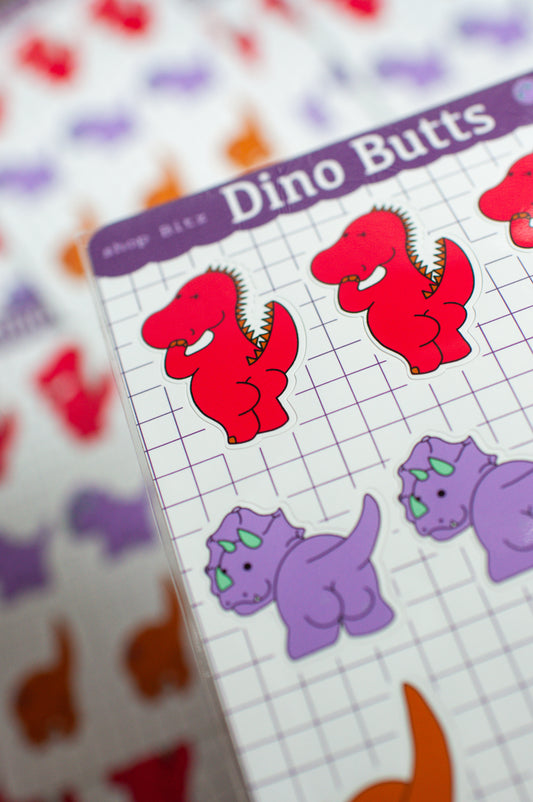 Dino Butt Sticker Sheet