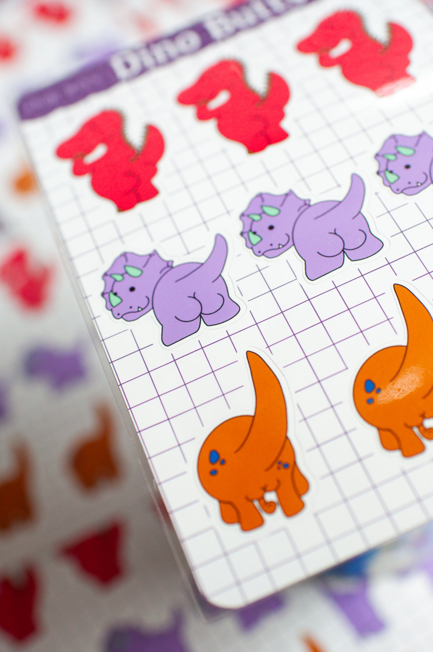 Dino Butt Sticker Sheet