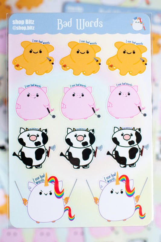Bad Words Sticker Sheet