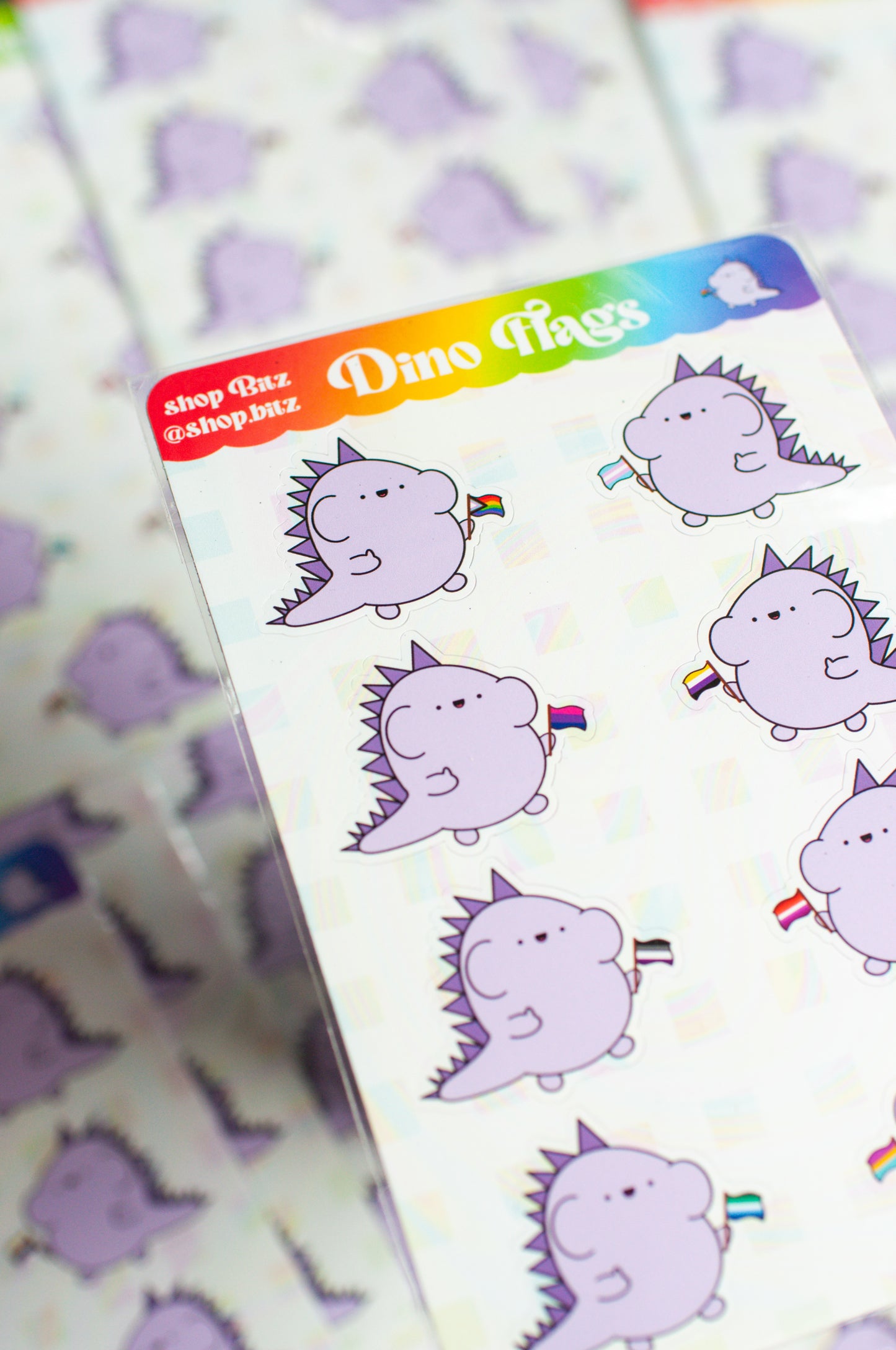 Dino Flags Sticker Sheet