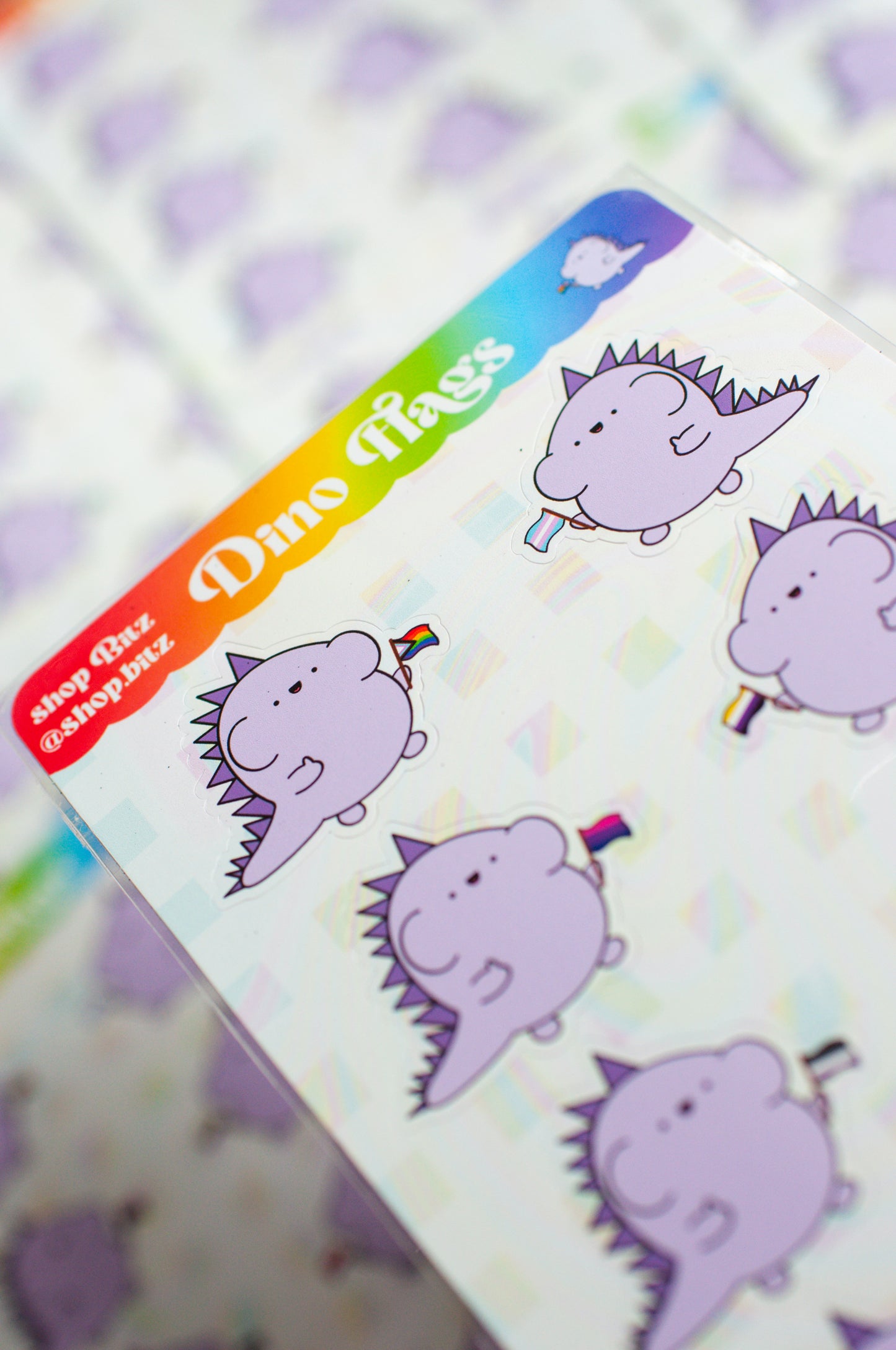 Dino Flags Sticker Sheet