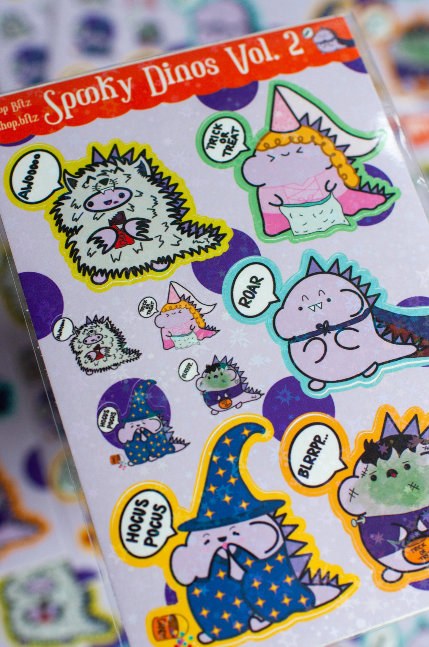 Spooky Dinos Vol 2. Sticker Sheet