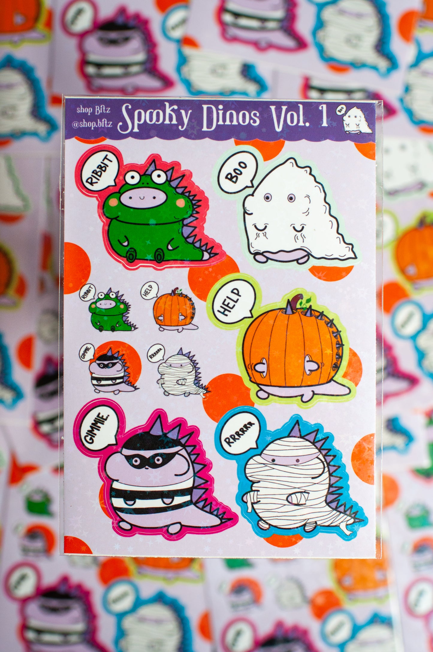 Spooky Dinos Vol 1. Sticker Sheet