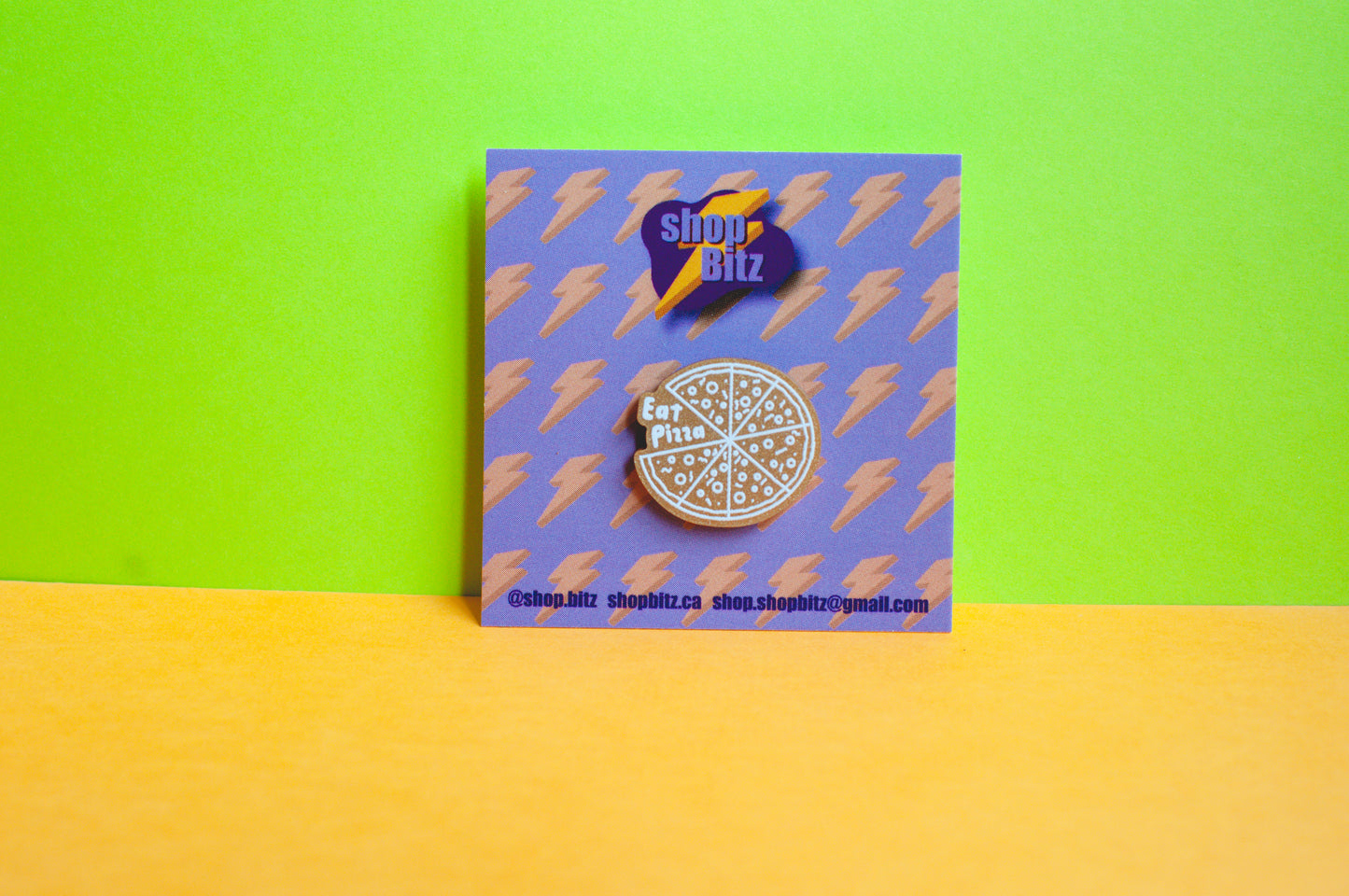 Eat Pizza Acrylic Pin
