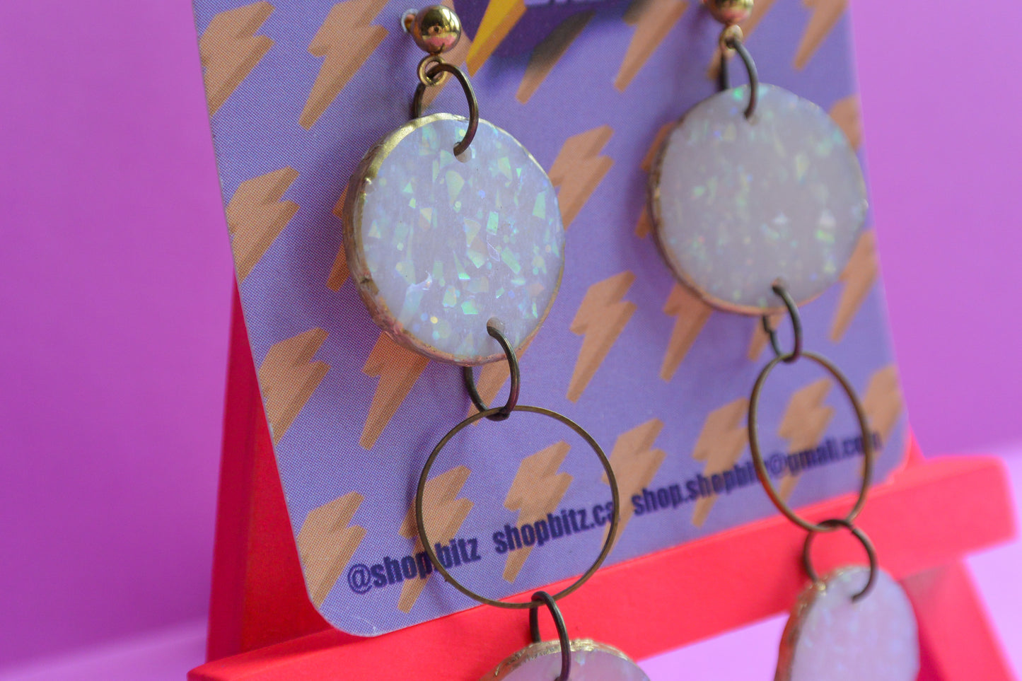 Cream Circle Dangles