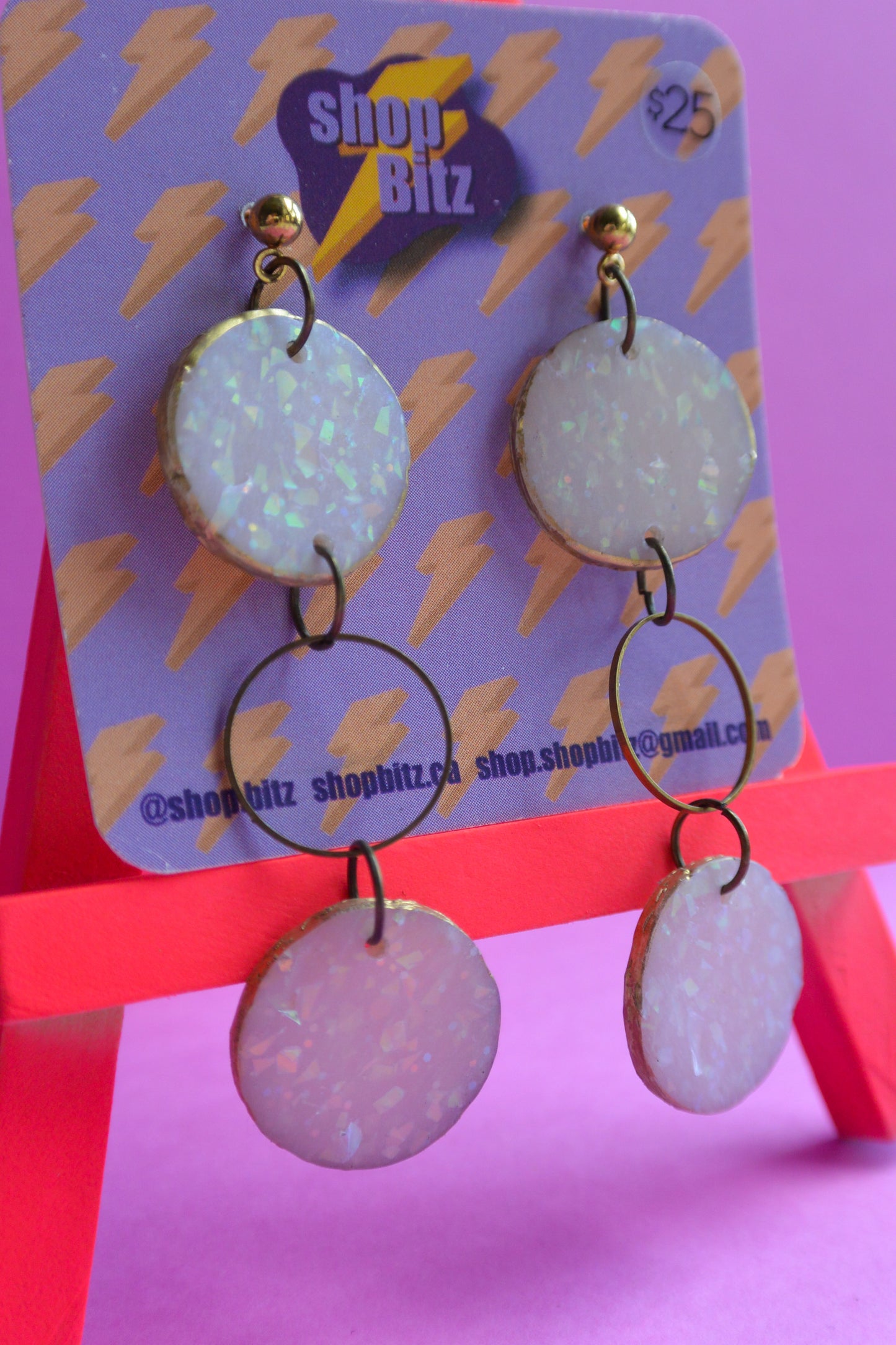 Cream Circle Dangles