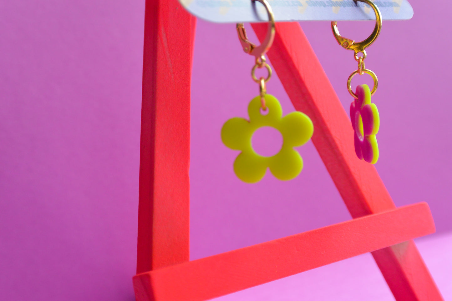 Yellow Reversible Flower Dangles