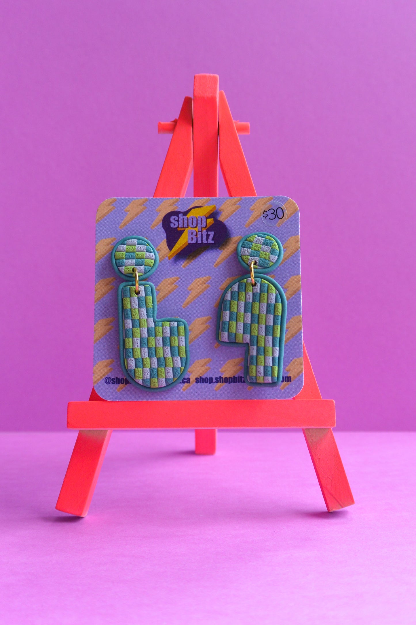 Blue Checkered Shapes