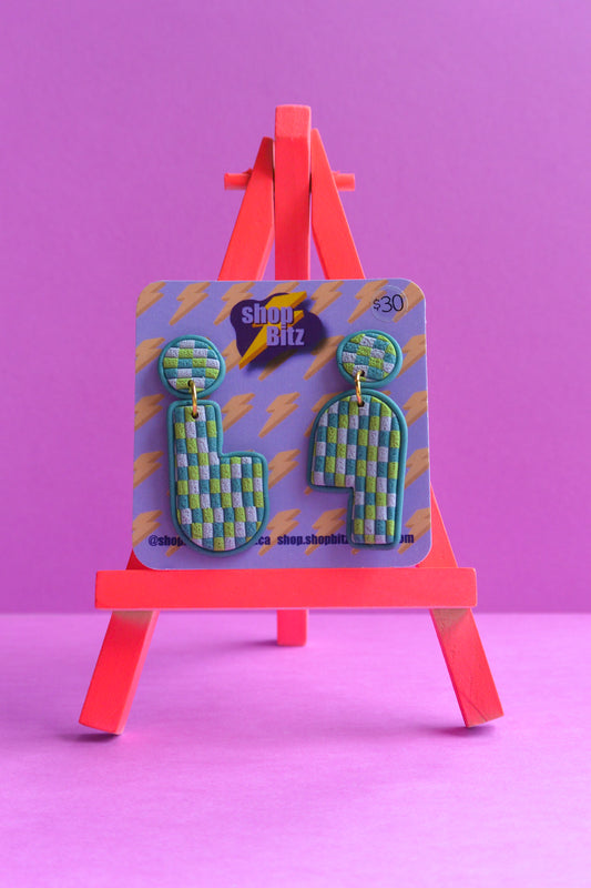 Blue Checkered Shapes