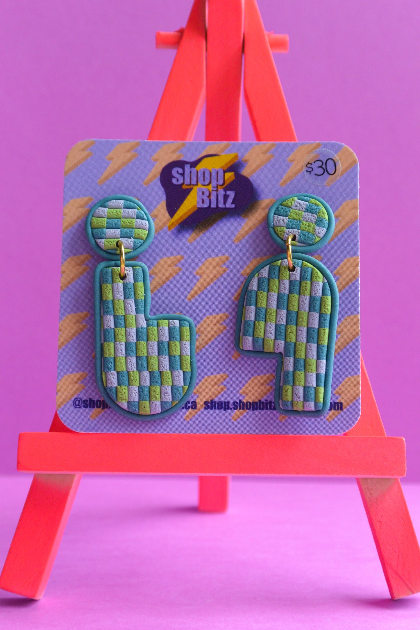 Blue Checkered Shapes