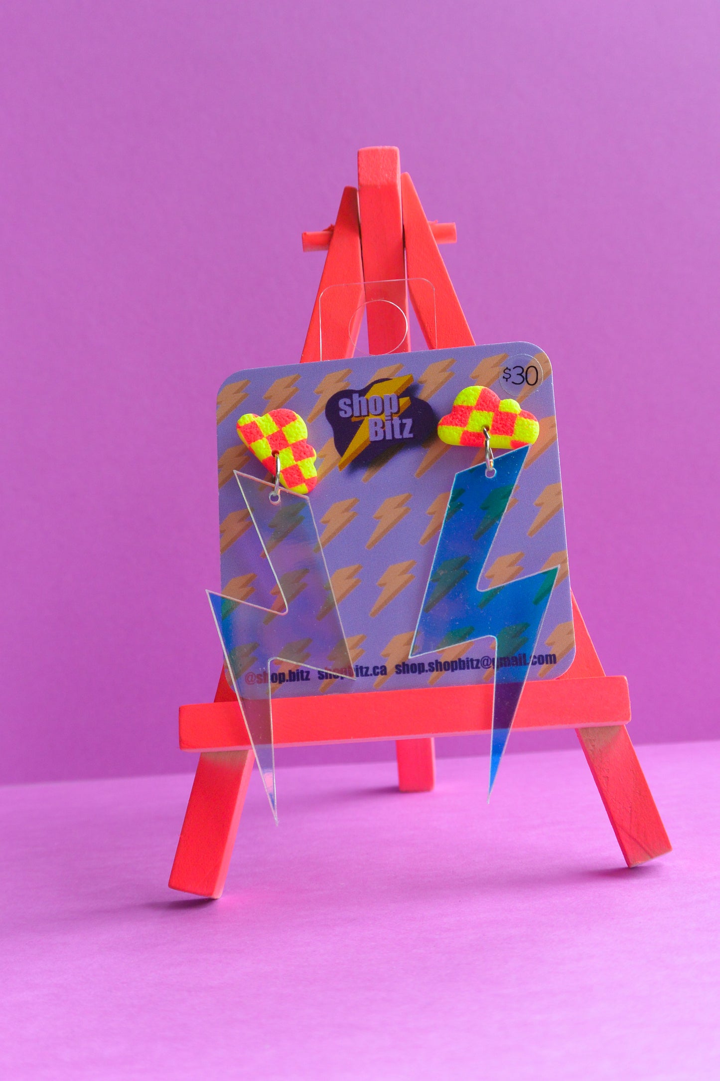 Holographic Lightning Bolts Checkered