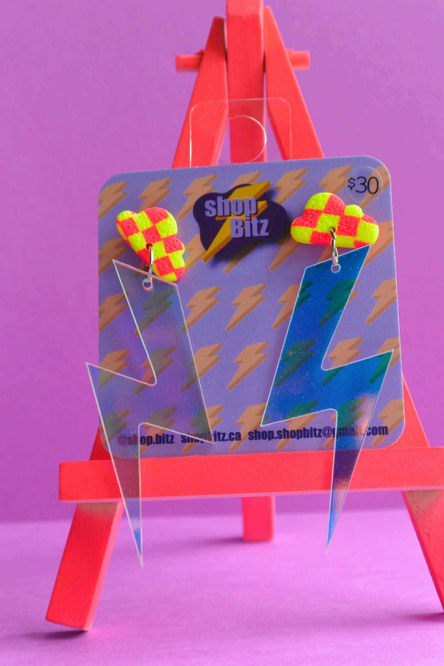 Holographic Lightning Bolts Checkered