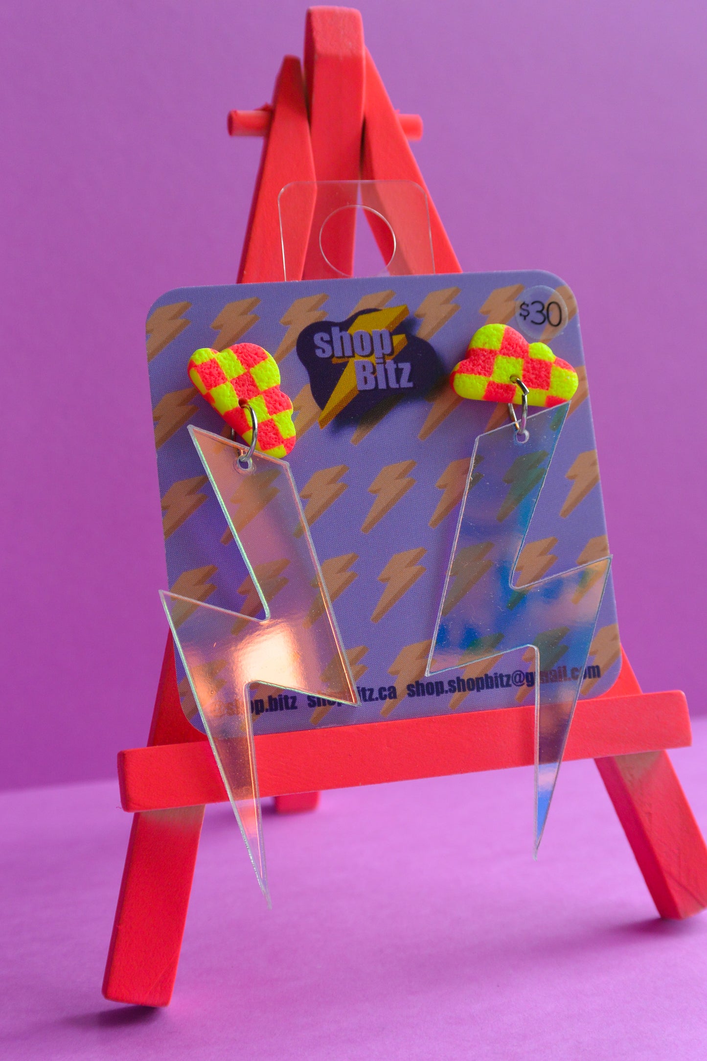 Holographic Lightning Bolts Checkered