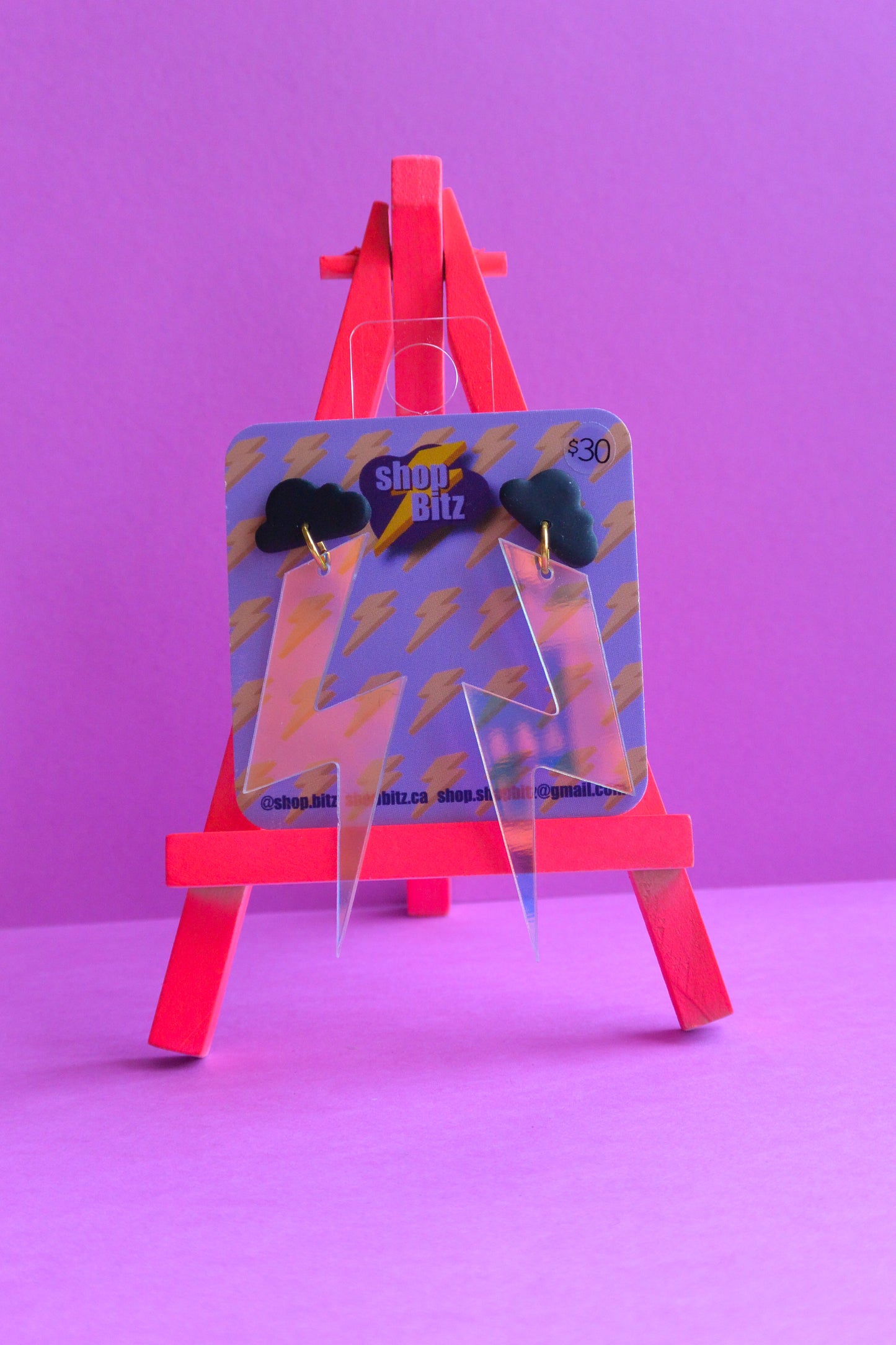 Holographic Lightning Bolts Storm Clouds