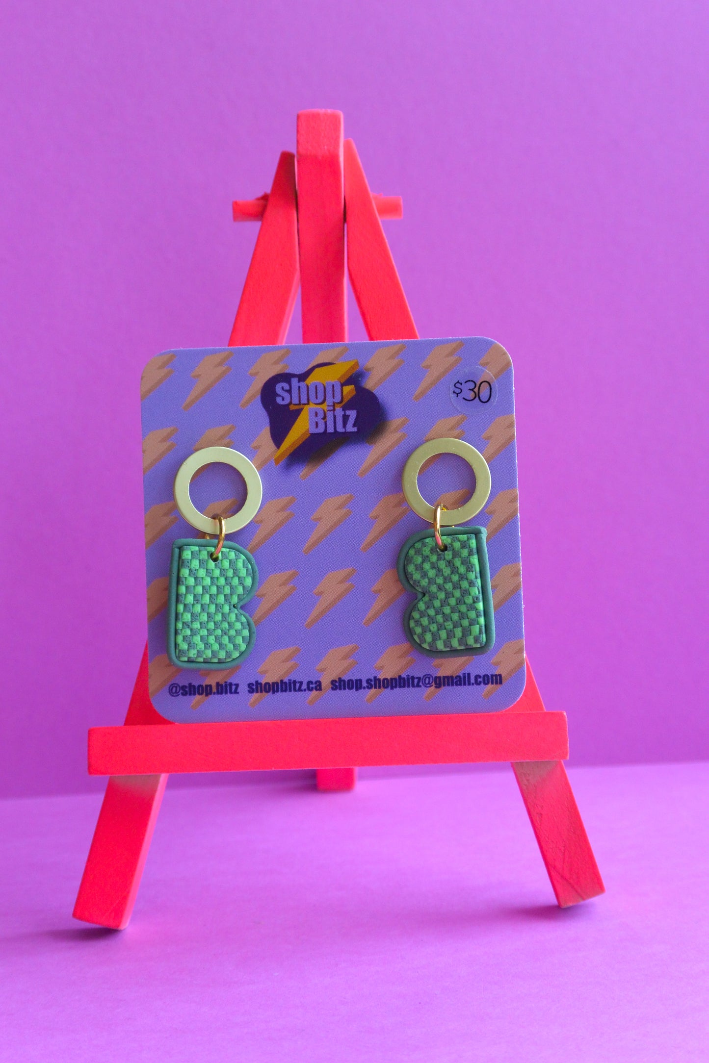 Green Checkered Shapes