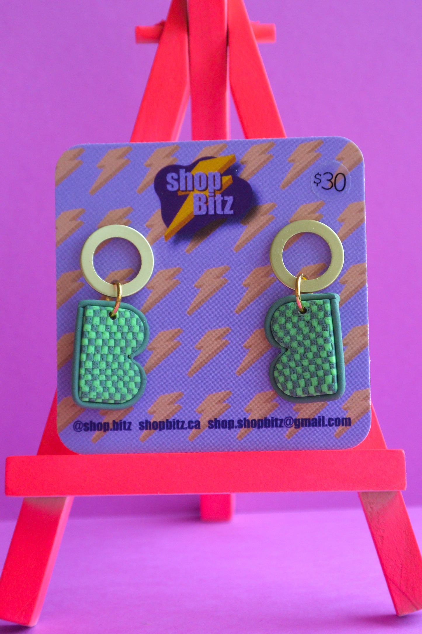 Green Checkered Shapes