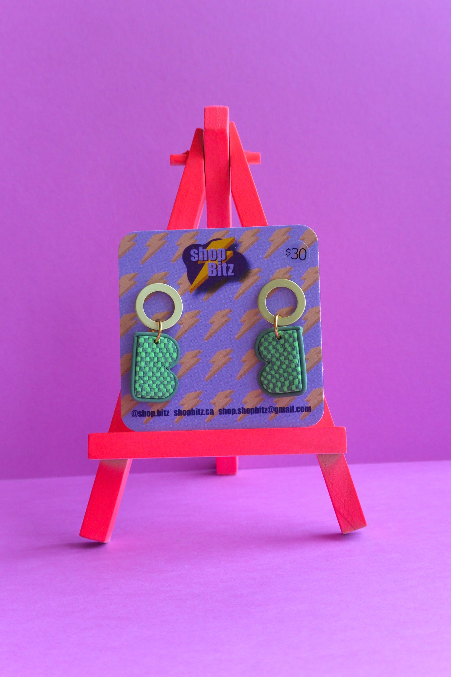 Green Checkered Shapes