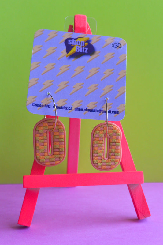 Checkered Oval Dangles