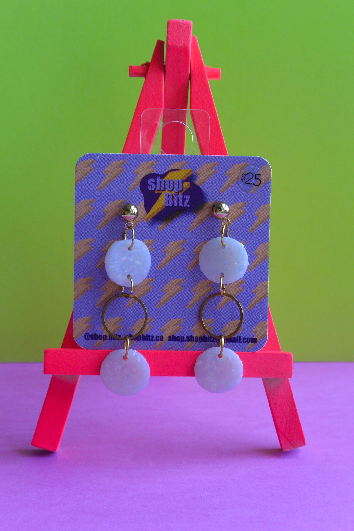 Cream Circle Dangles