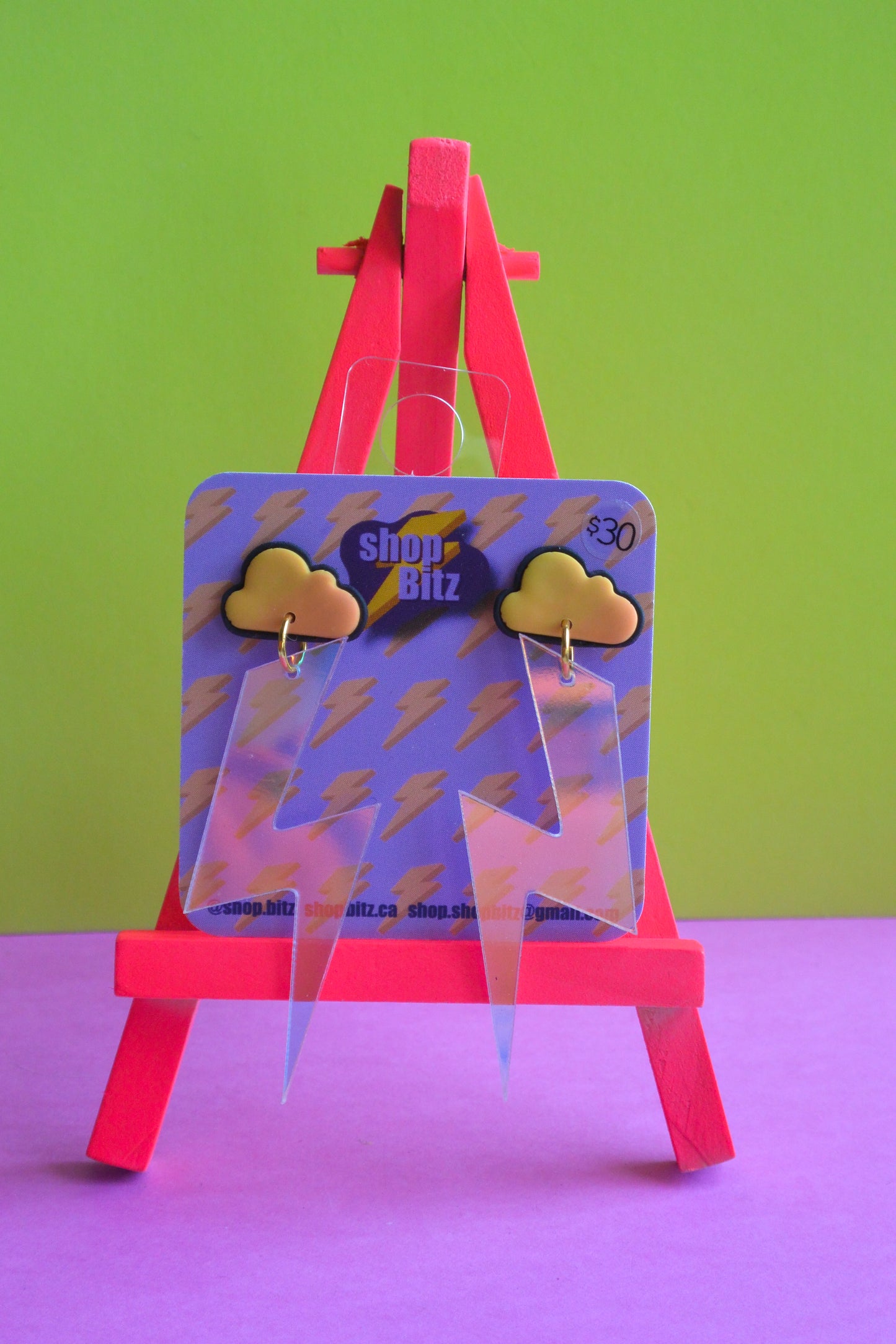 Holographic Outlined Lightning Bolts