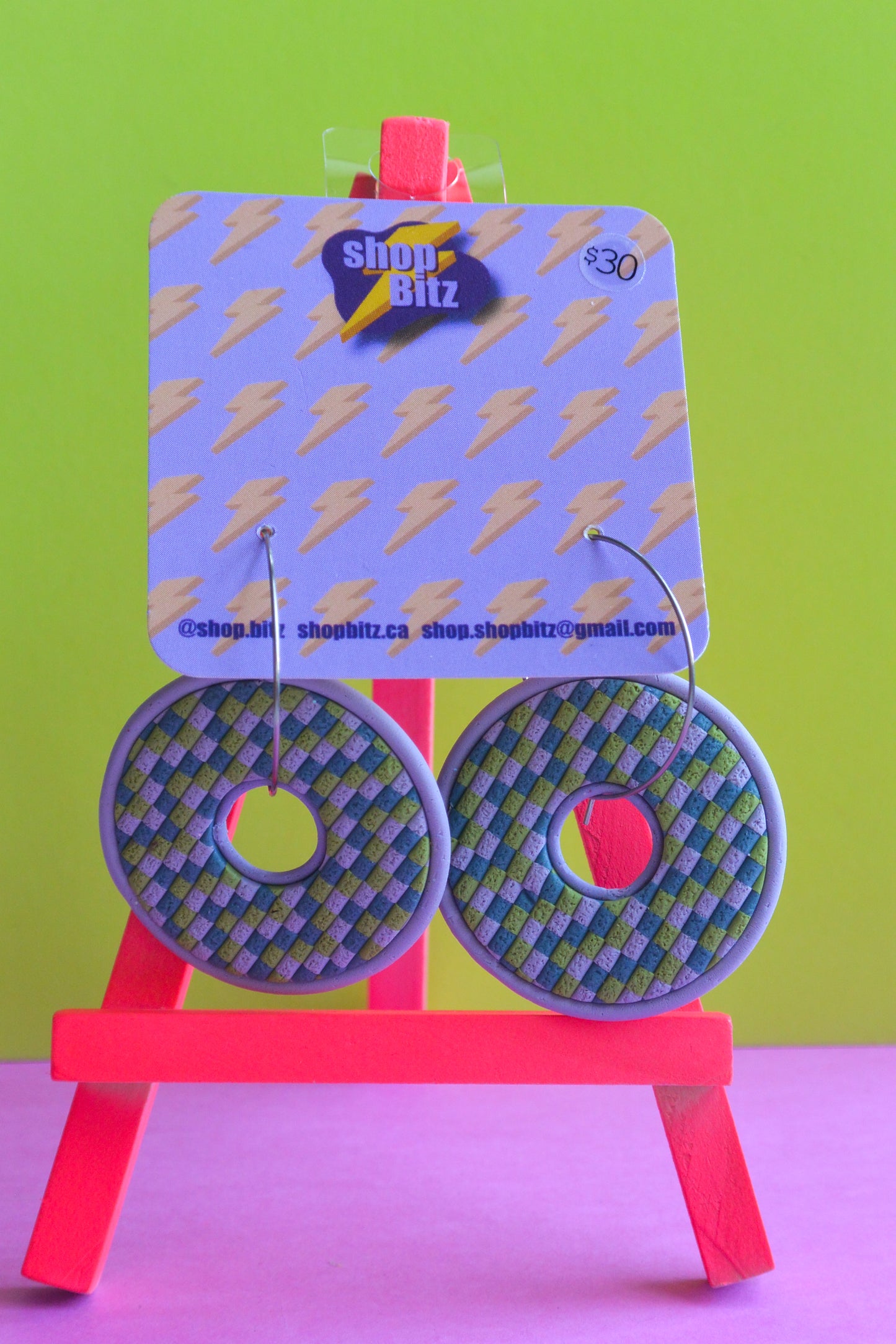 Checkered Circle Dangles