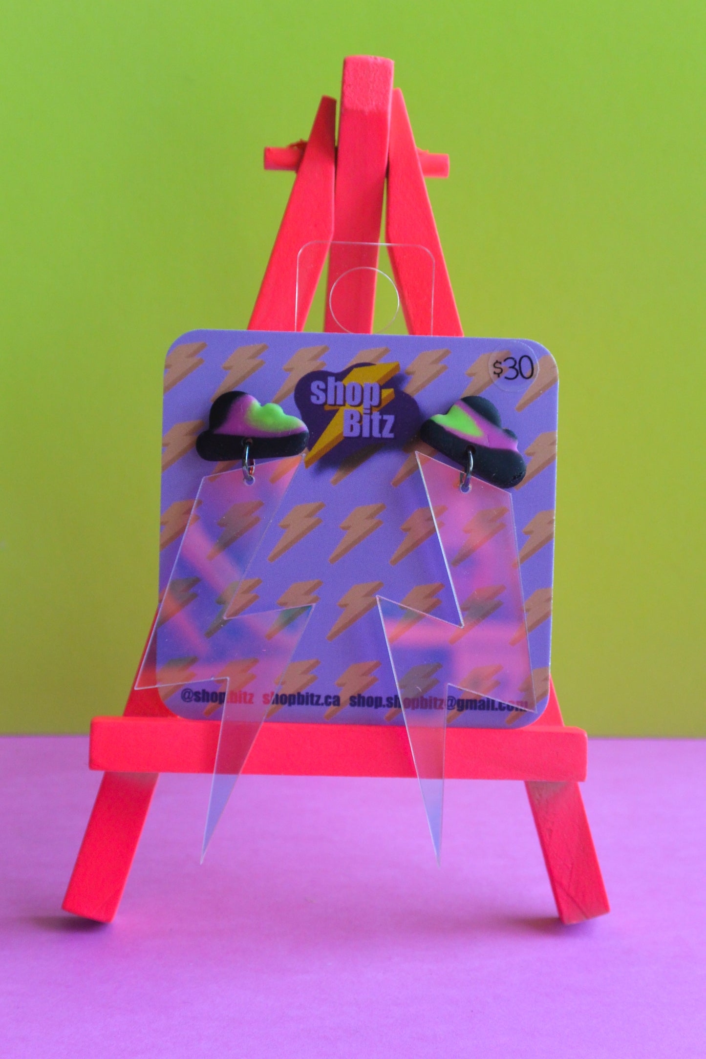 Holographic Lightning Bolts Neon