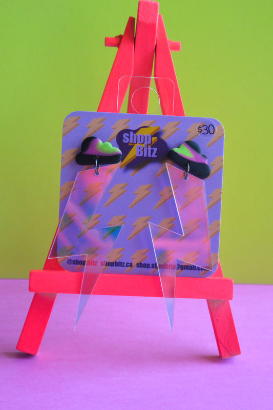 Holographic Lightning Bolts Neon