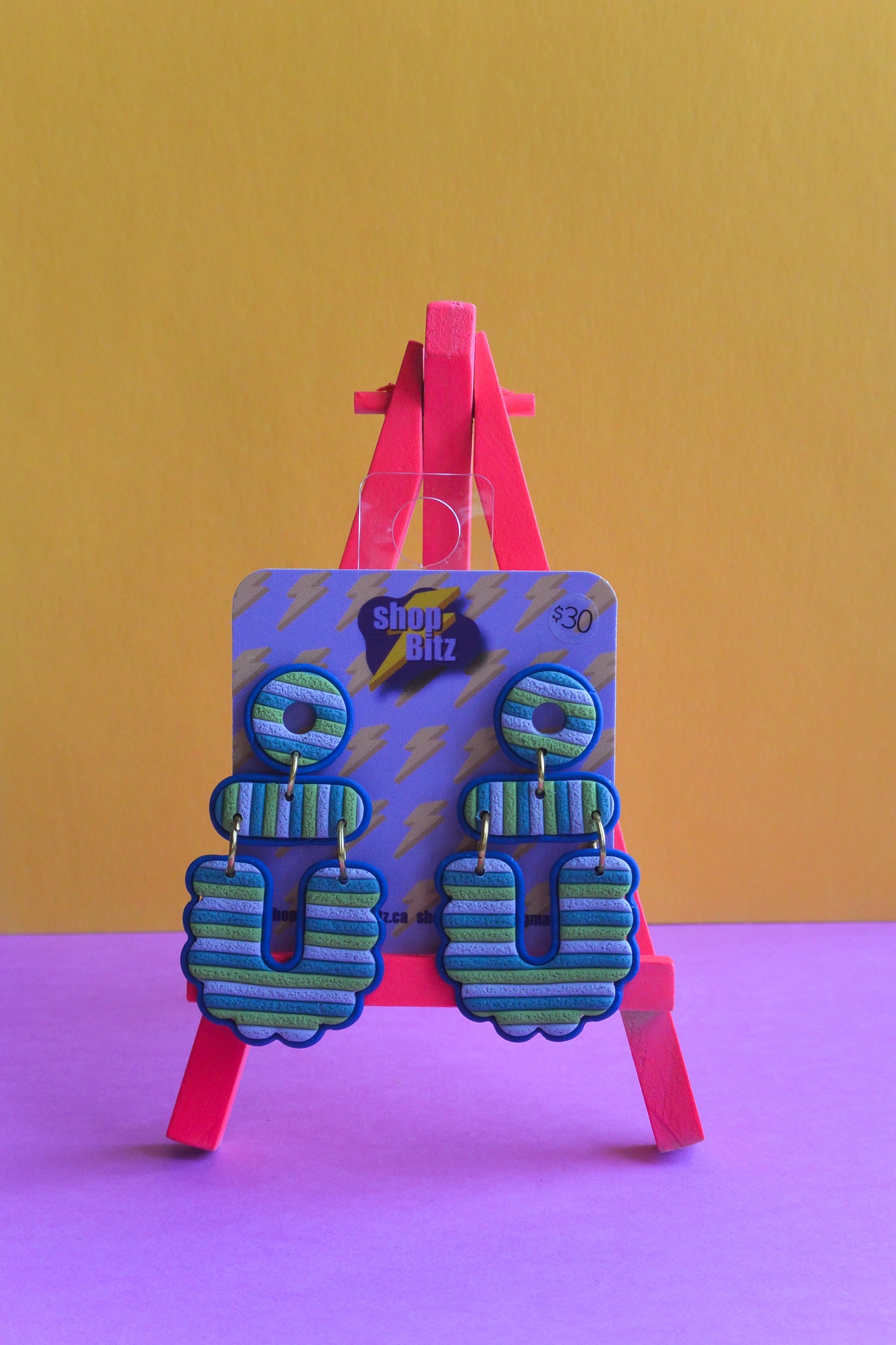 Pink and Blue Checkered Shapes