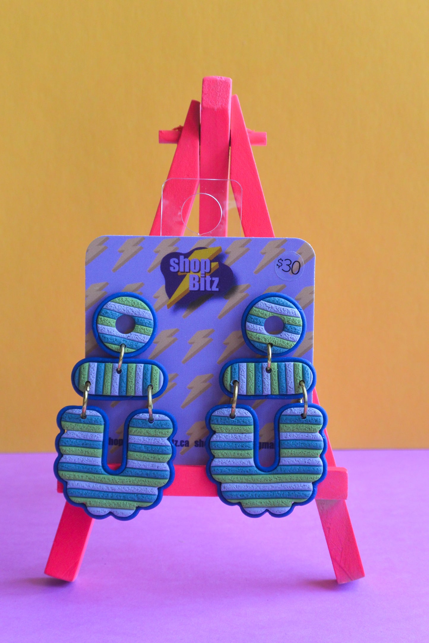 Pink and Blue Checkered Shapes