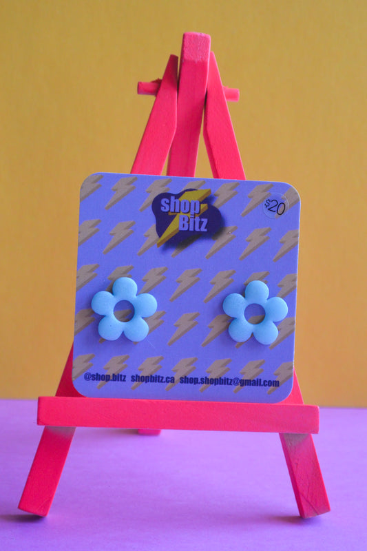 Blue Flower Studs
