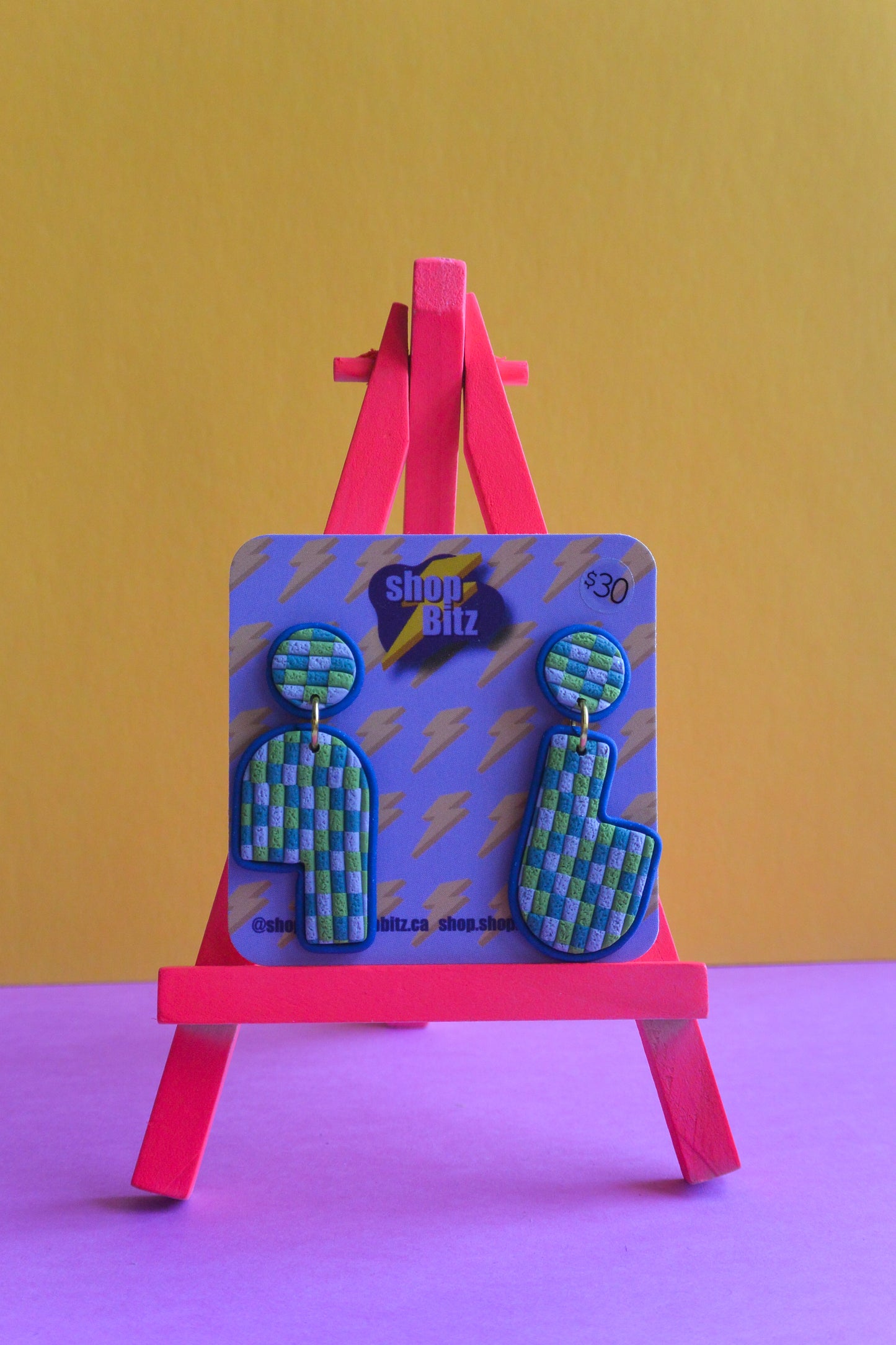 Blue Checkered Shapes