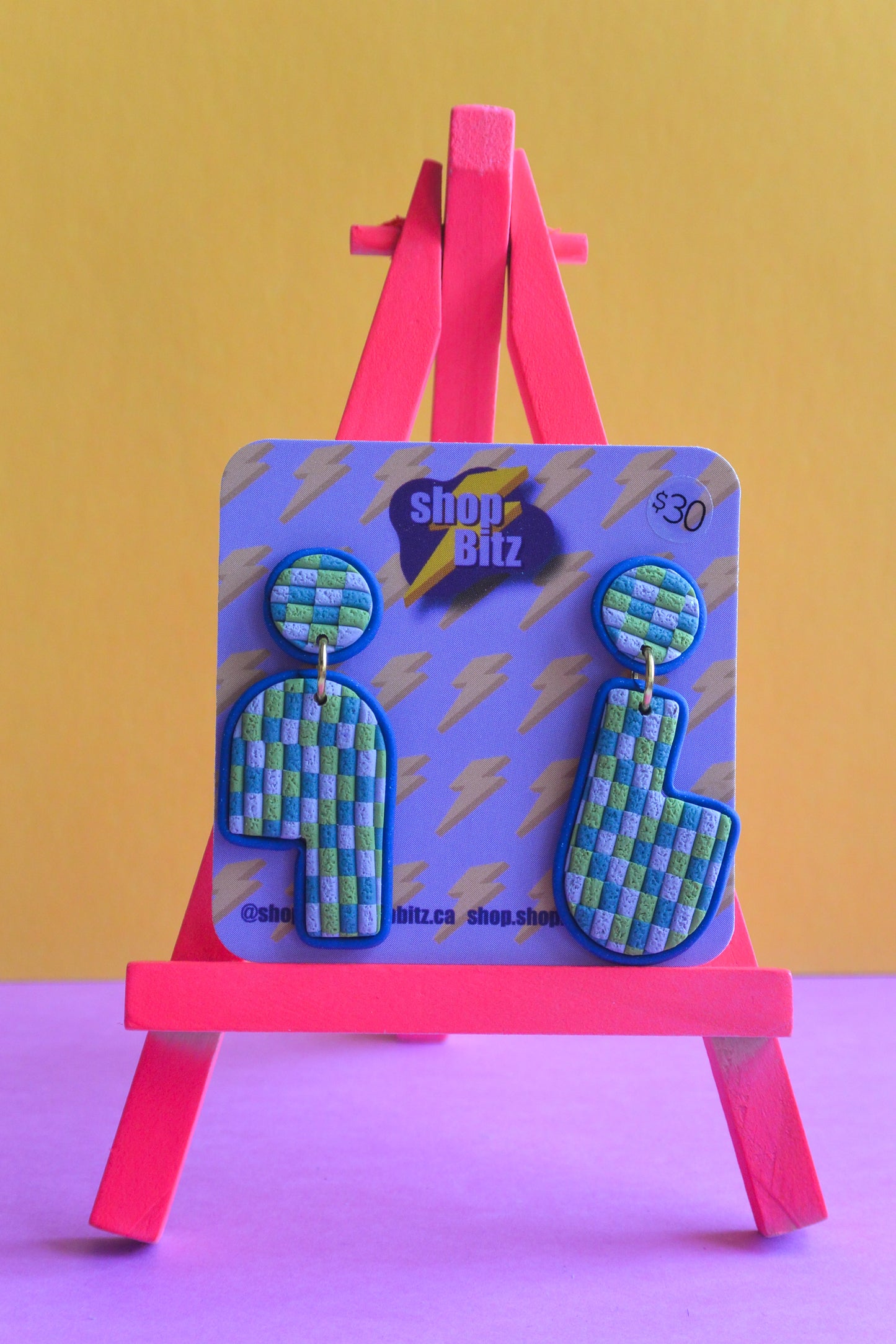 Blue Checkered Shapes