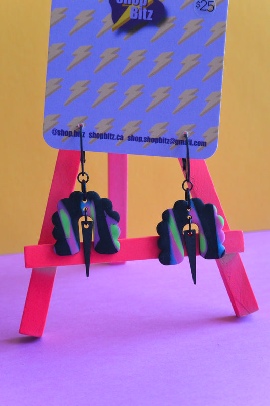 Black and Neon Dangles
