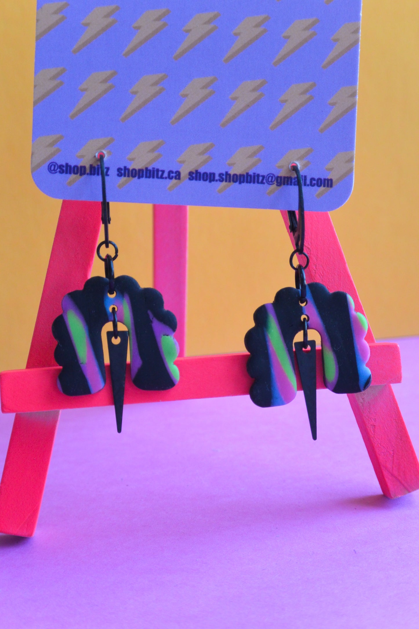 Black and Neon Dangles
