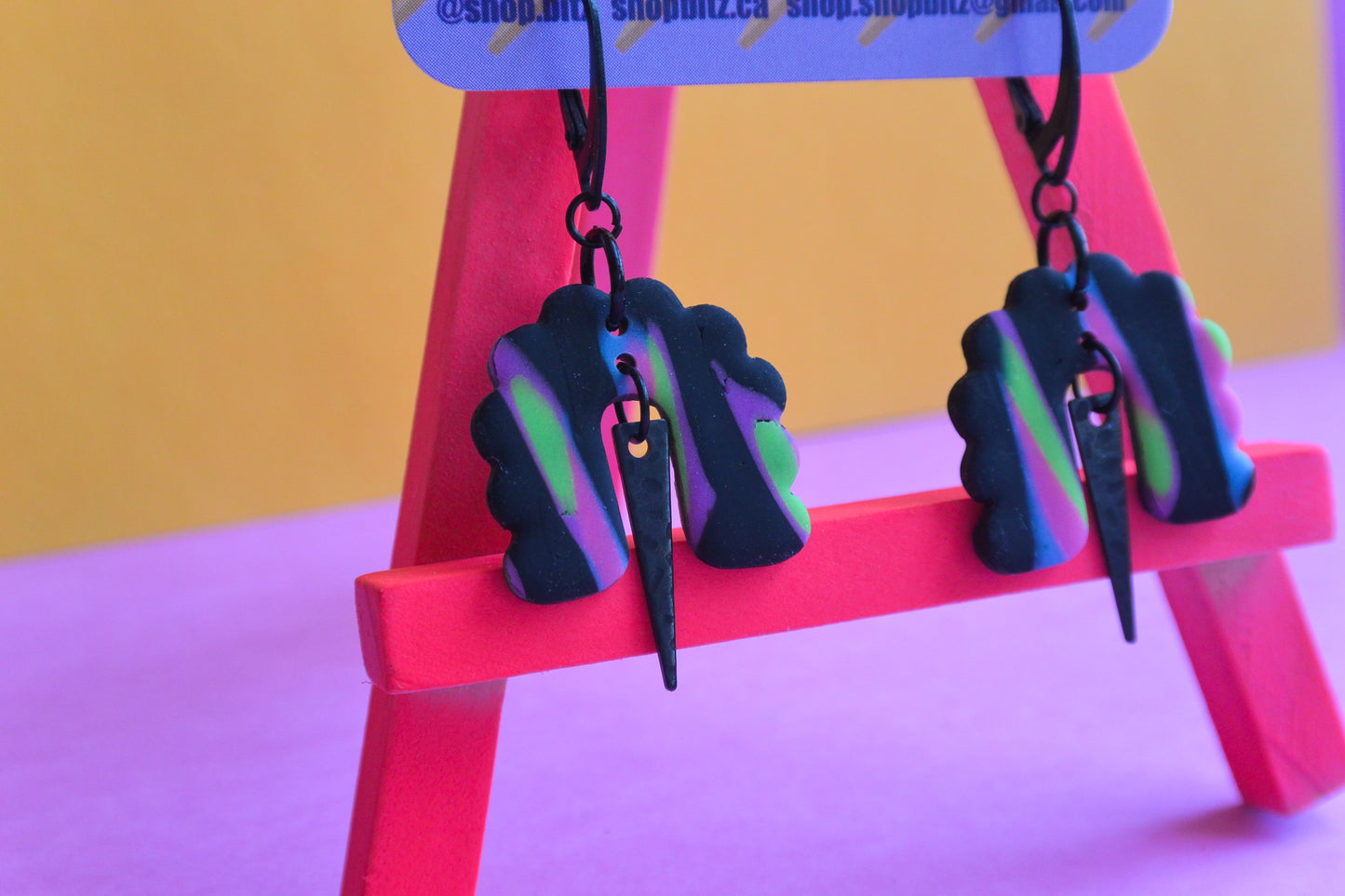 Black and Neon Dangles