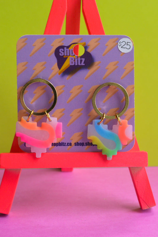 Neon Squiggle Hearts