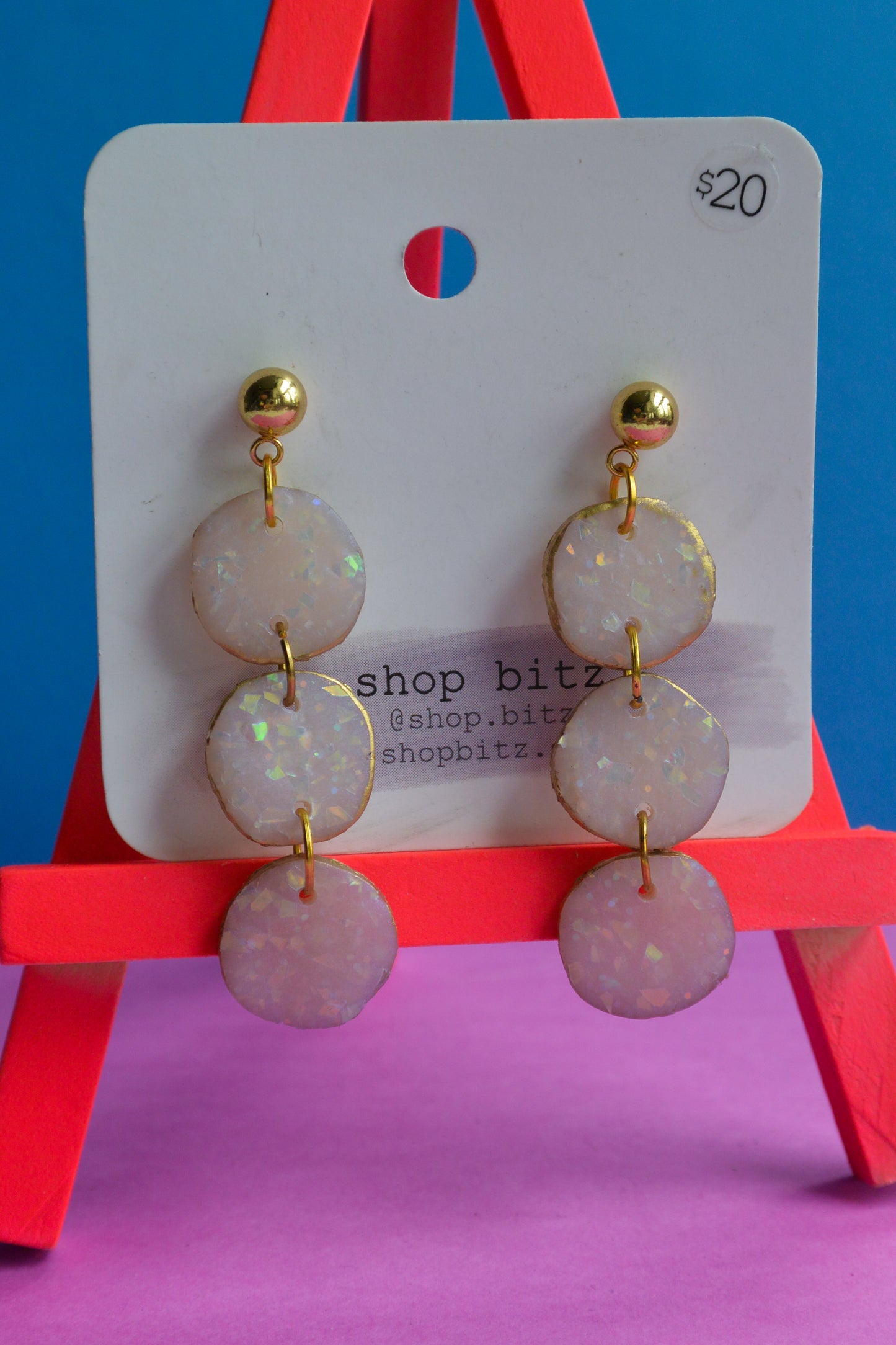 Cream Circle Dangles