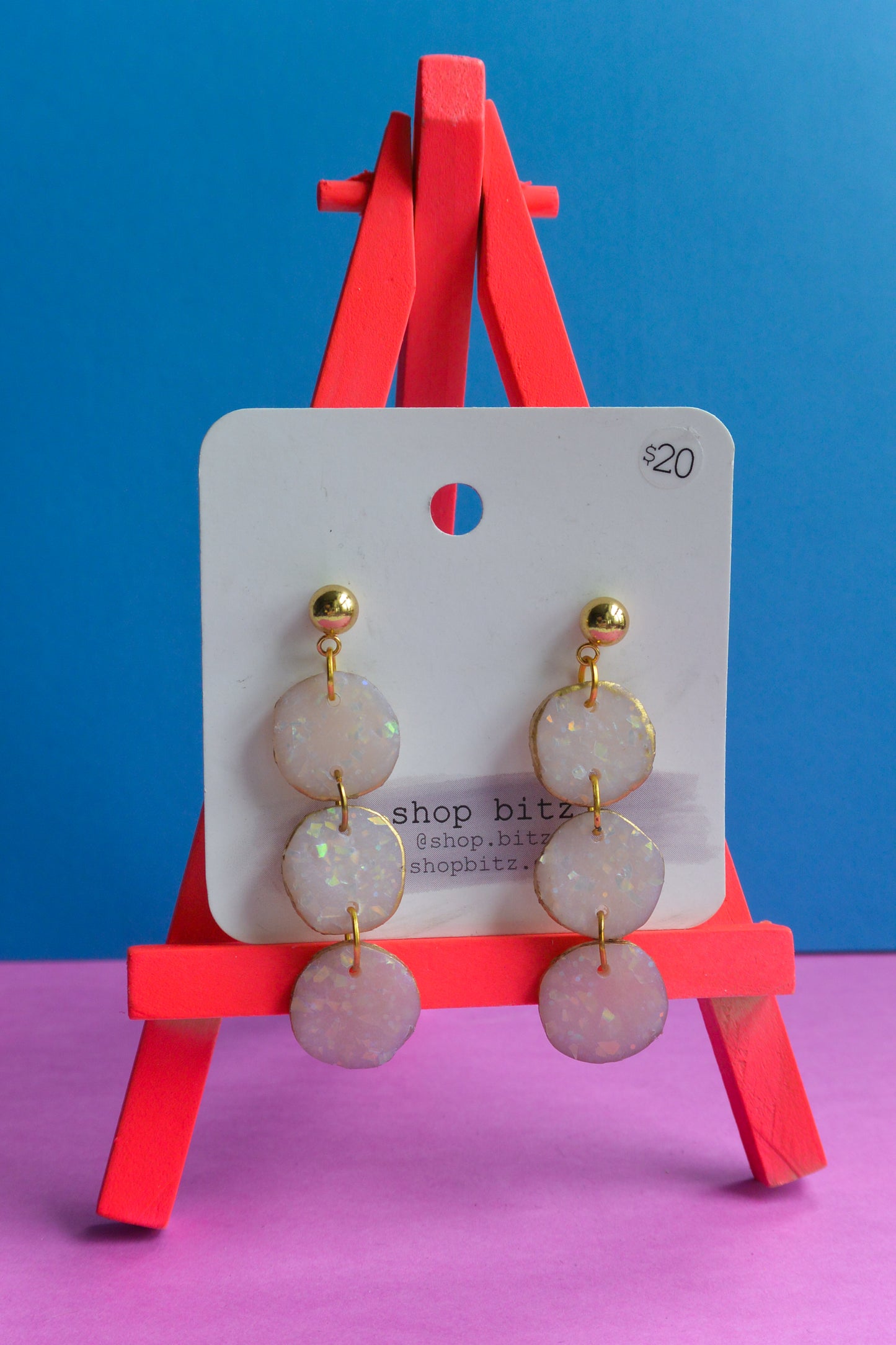 Cream Circle Dangles