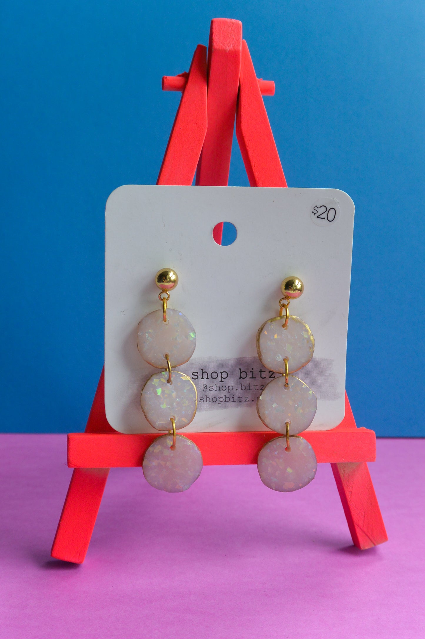 Cream Circle Dangles