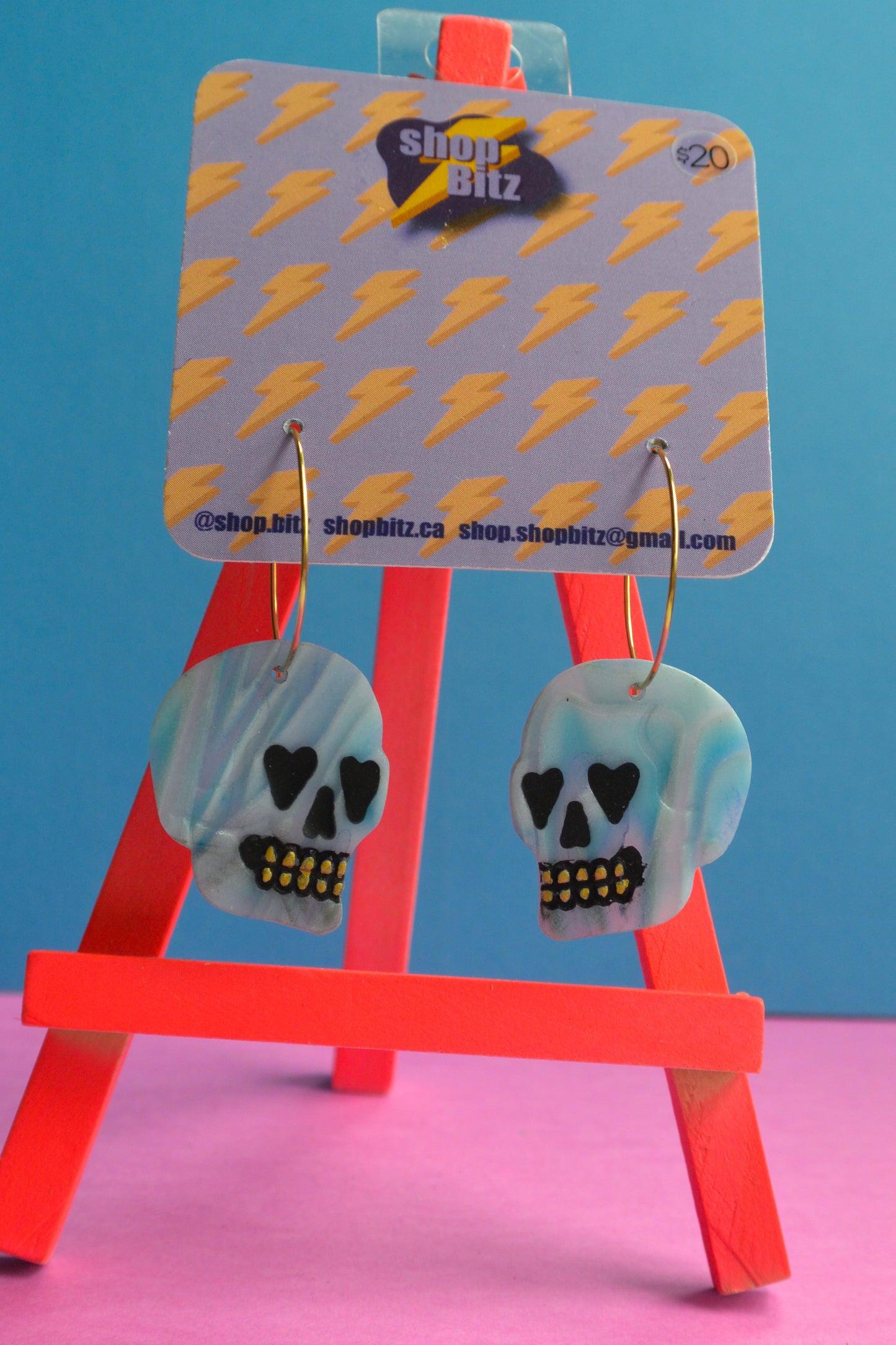 Translucent Blue Swirl Skulls