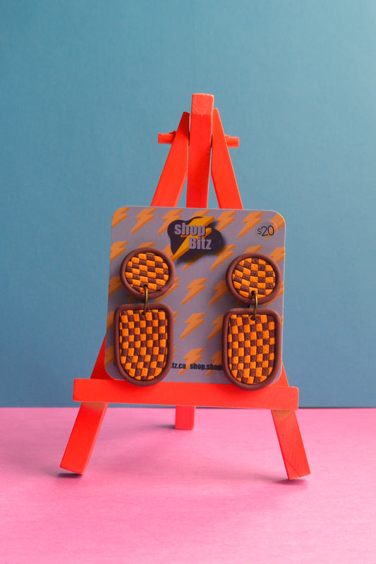 Burgundy Orange Dangles