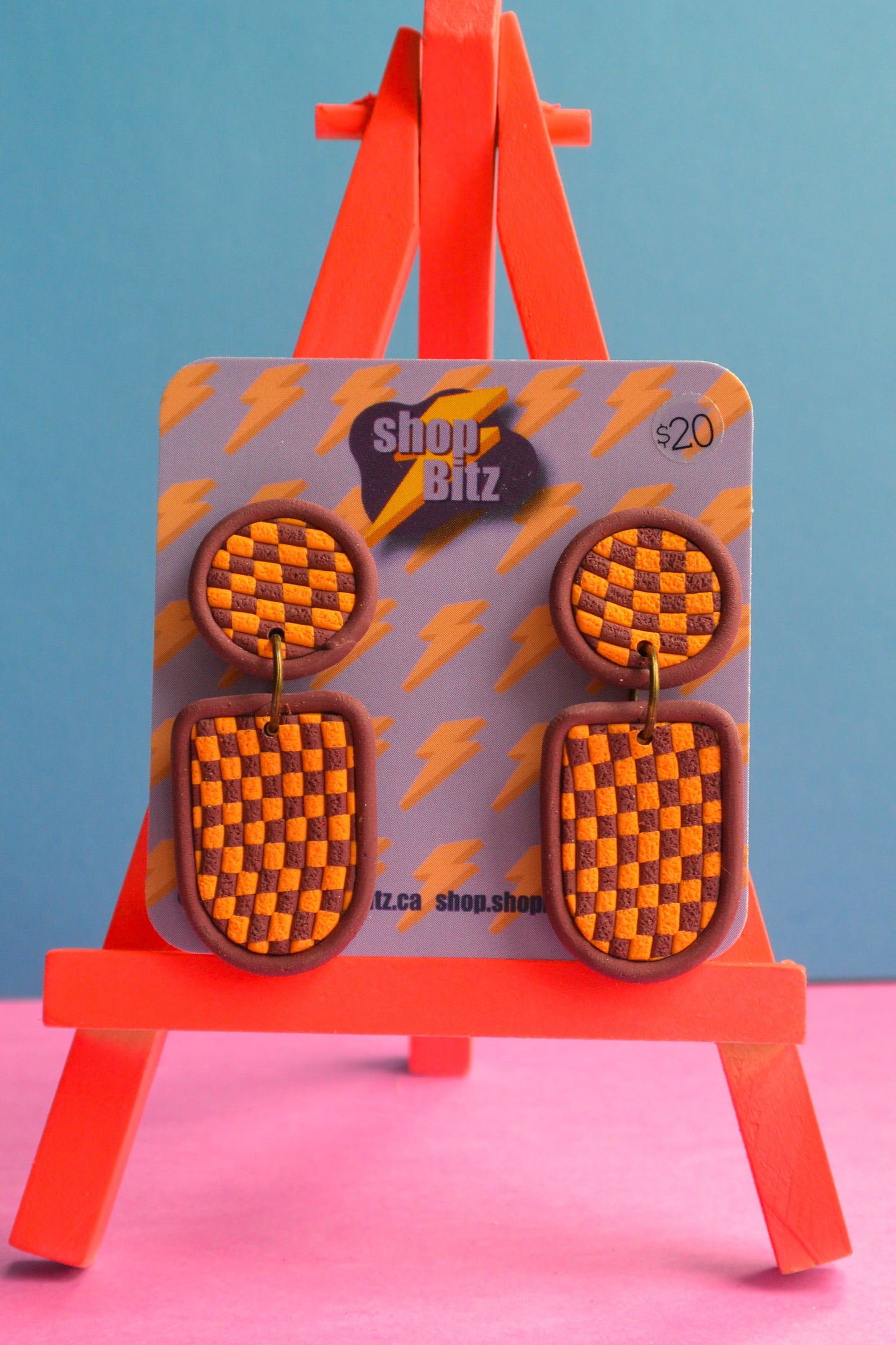 Burgundy Orange Dangles