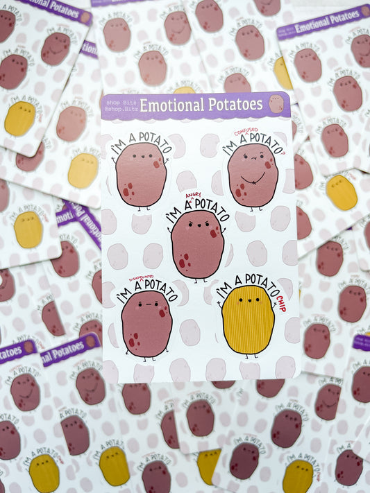 Emotional Potatoes Sticker Sheet