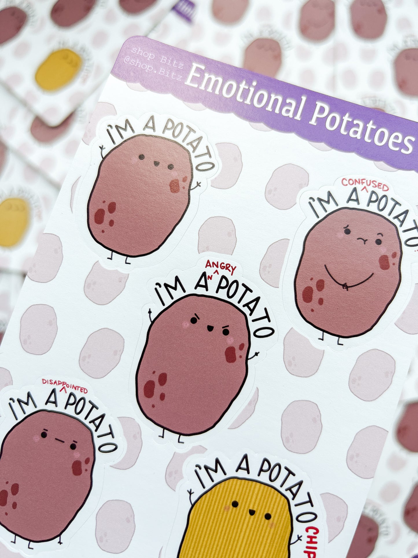 Emotional Potatoes Sticker Sheet